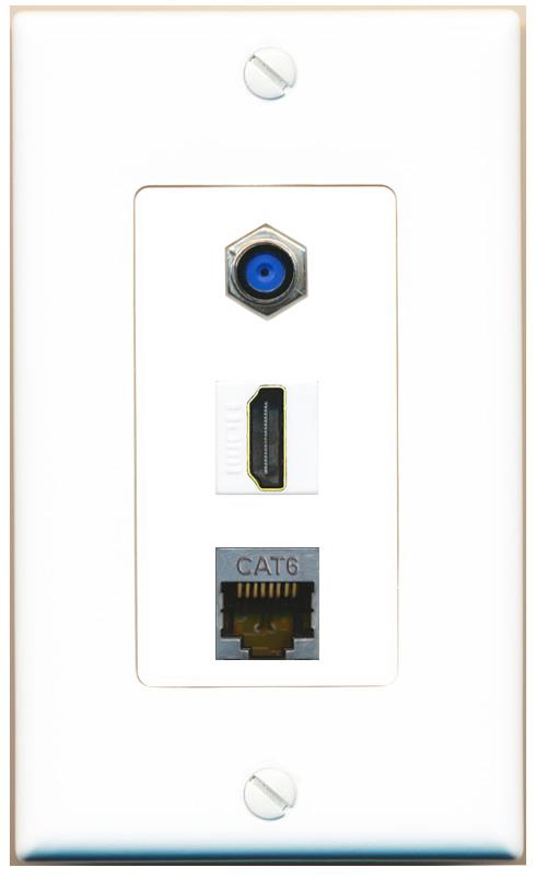 CAT6-SHIELDED F81 HDMI Wall Plate [White]