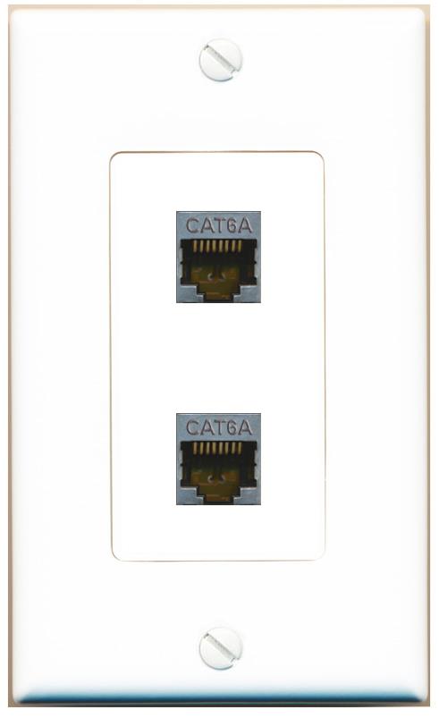 2 CAT6A Wall Plate [White]