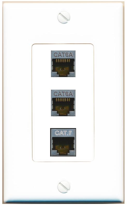 2 CAT6A CAT7 Wall Plate [White]