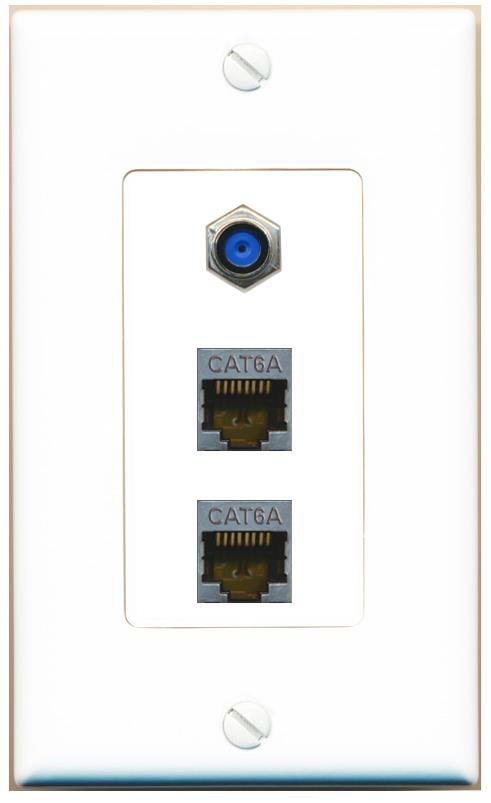 2 CAT6A F81 Wall Plate [White]