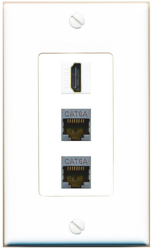 2 CAT6A HDMI Wall Plate [White]