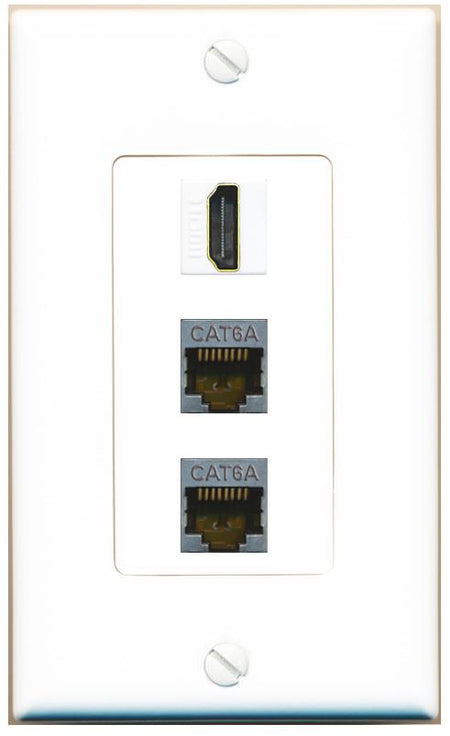 2 CAT6A HDMI Wall Plate [White]
