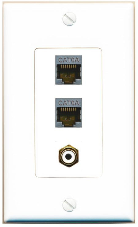 2 CAT6A RCA-WHITE Wall Plate [White]