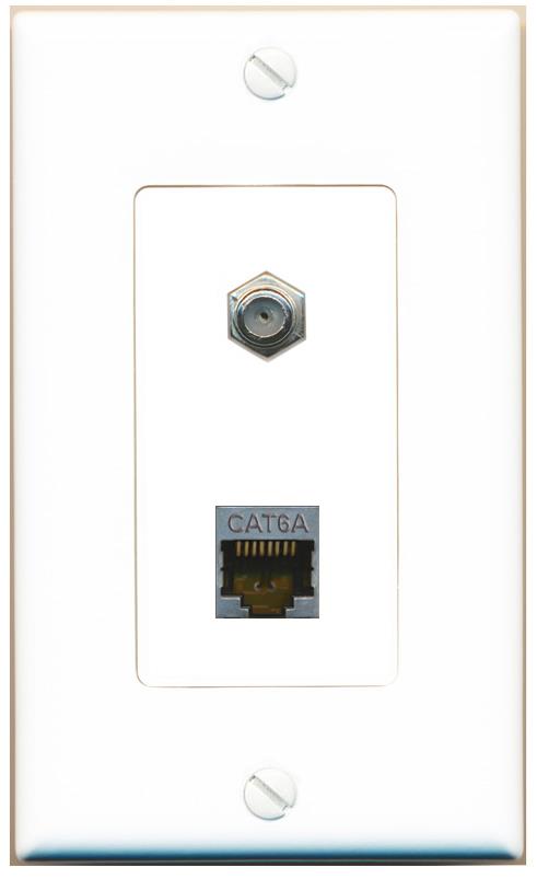CAT6A COAX Wall Plate [White]