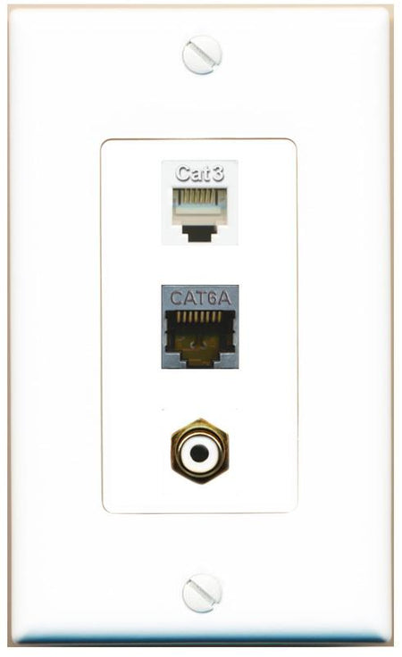 CAT6A PHONE RCA-WHITE Wall Plate [White]