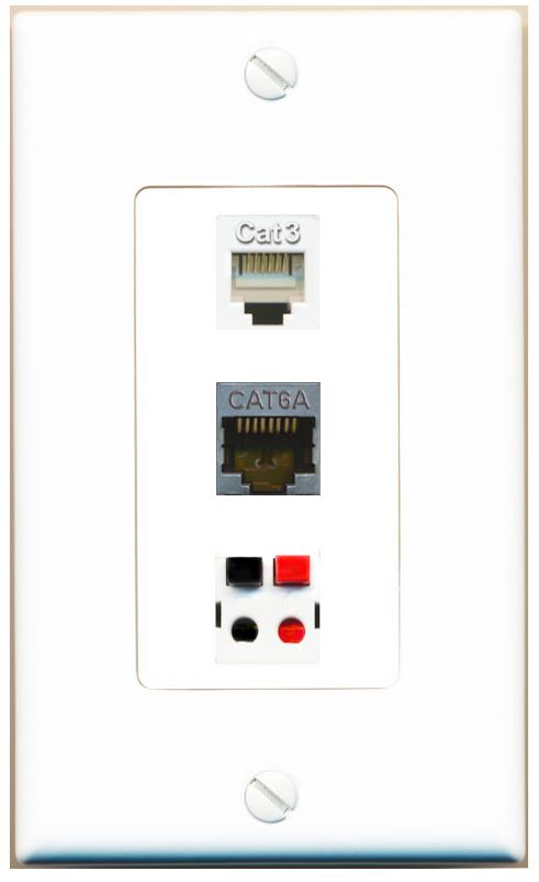 CAT6A PHONE SPEAKER Wall Plate [White]