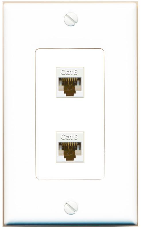 2 CAT6 Wall Plate [White]