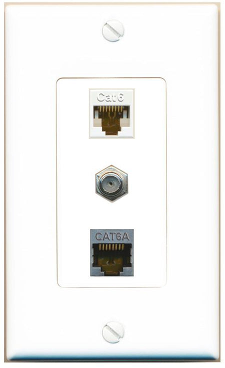 CAT6 CAT6A COAX Wall Plate [White]