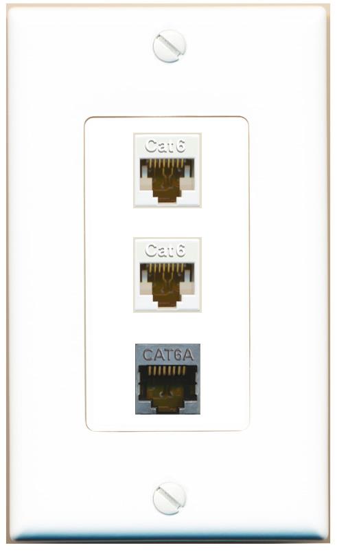 2 CAT6 CAT6A Wall Plate [White]