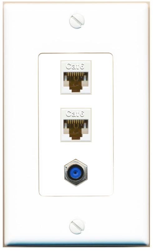 2 CAT6 F81 Wall Plate [White]