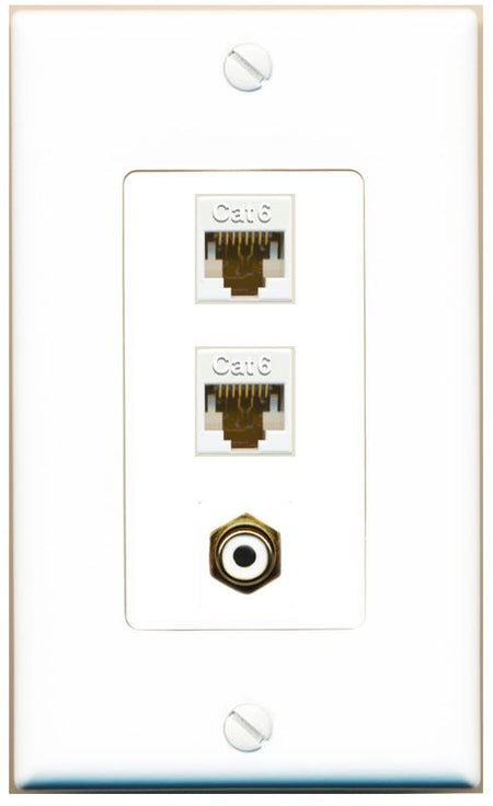 2 CAT6 RCA-WHITE Wall Plate [White]