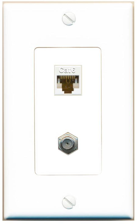 CAT6 COAX Wall Plate [White]