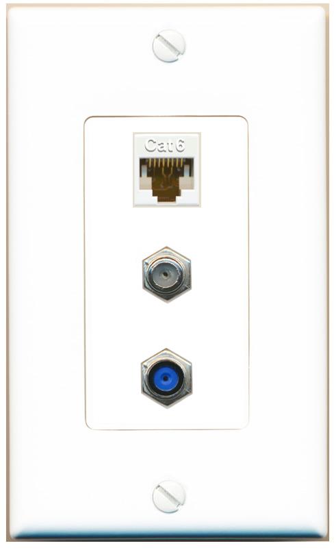 CAT6 COAX F81 Wall Plate [White]