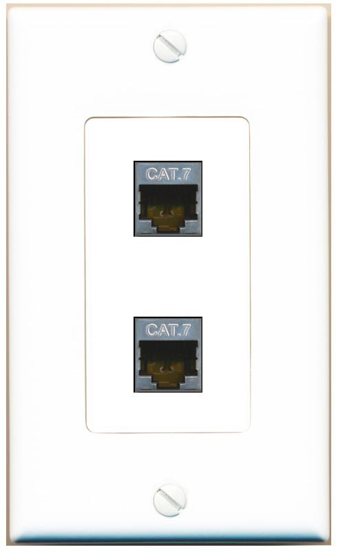 2 CAT7 Wall Plate [White]