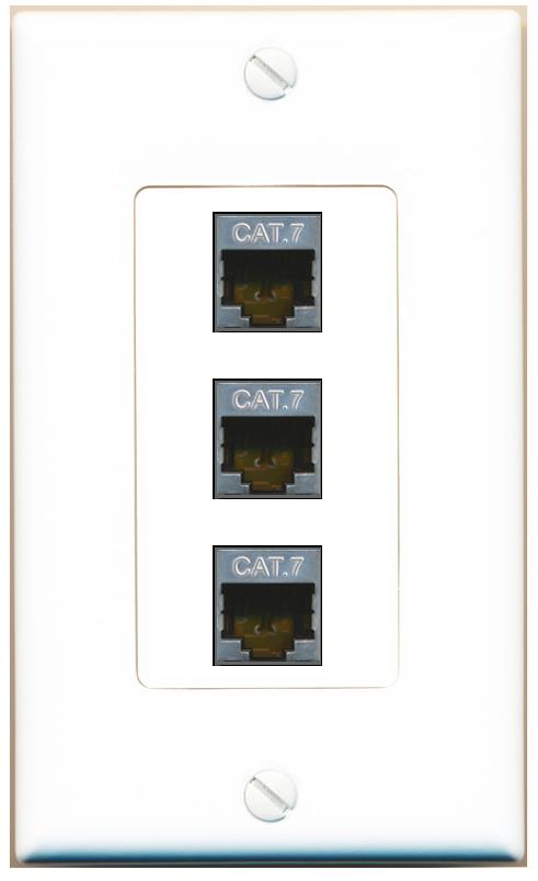 3 CAT7 Wall Plate [White]