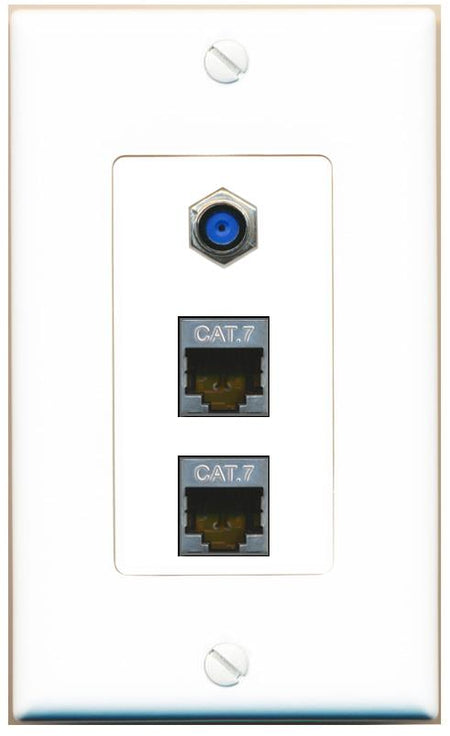 2 CAT7 F81 Wall Plate [White]
