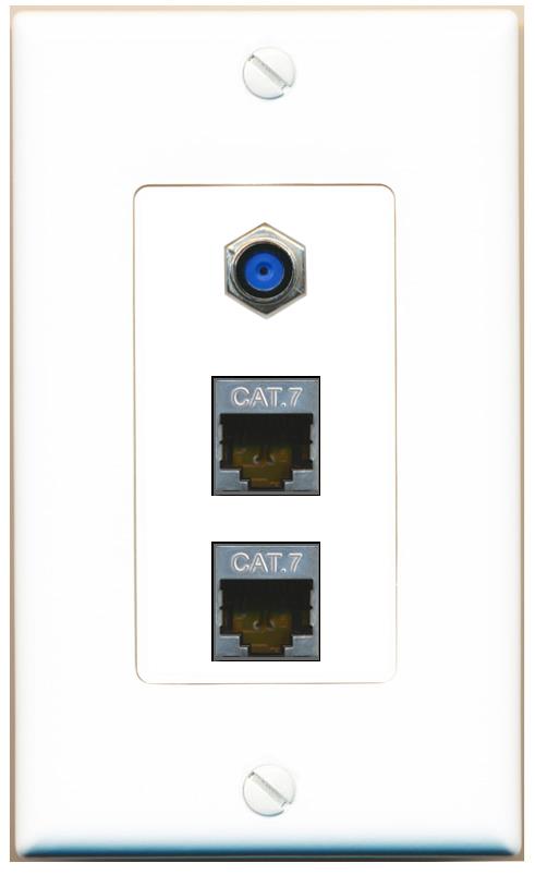 2 CAT7 F81 Wall Plate [White]