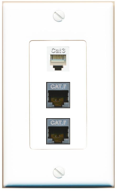 2 CAT7 PHONE Wall Plate [White]