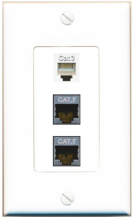 2 CAT7 PHONE Wall Plate [White]
