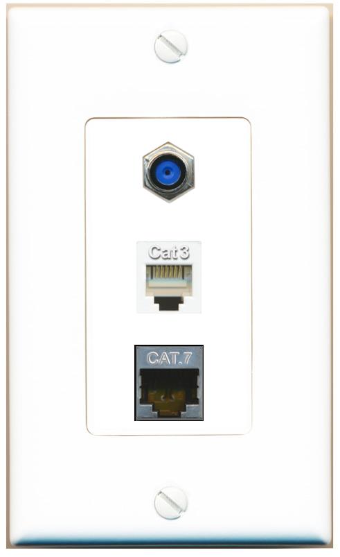 CAT7 F81 PHONE Wall Plate [White]