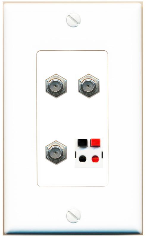 RiteAV 3 COAX SPEAKER Wall Plate [White]