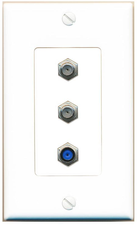 2 COAX F81 Wall Plate [White]