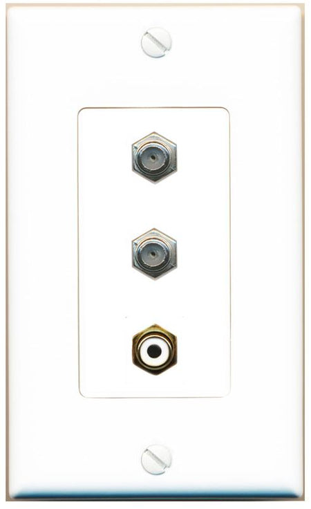 2 COAX RCA-WHITE Wall Plate [White]