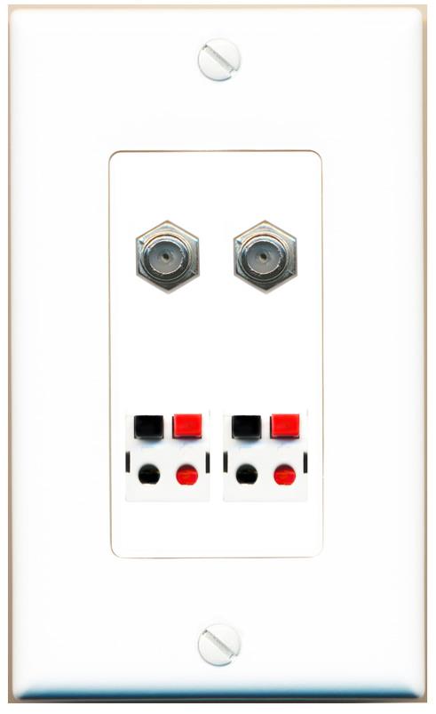 RiteAV 2 COAX 2 SPEAKER Wall Plate [White]