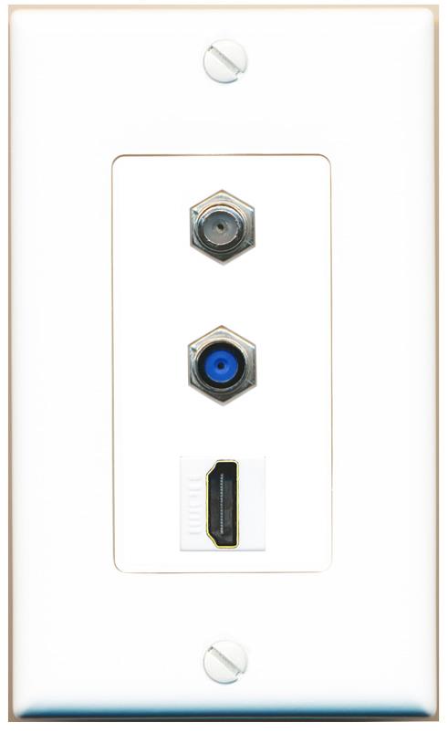 COAX F81 HDMI Wall Plate [White]
