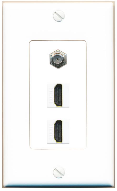 COAX 2 HDMI Wall Plate [White]