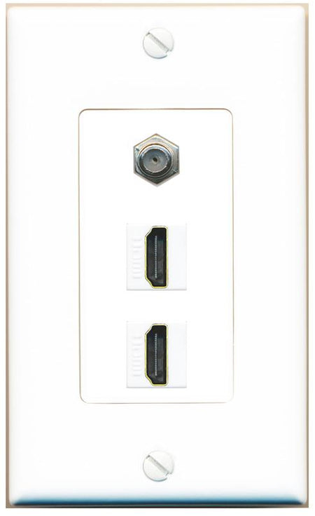 COAX 2 HDMI Wall Plate [White]