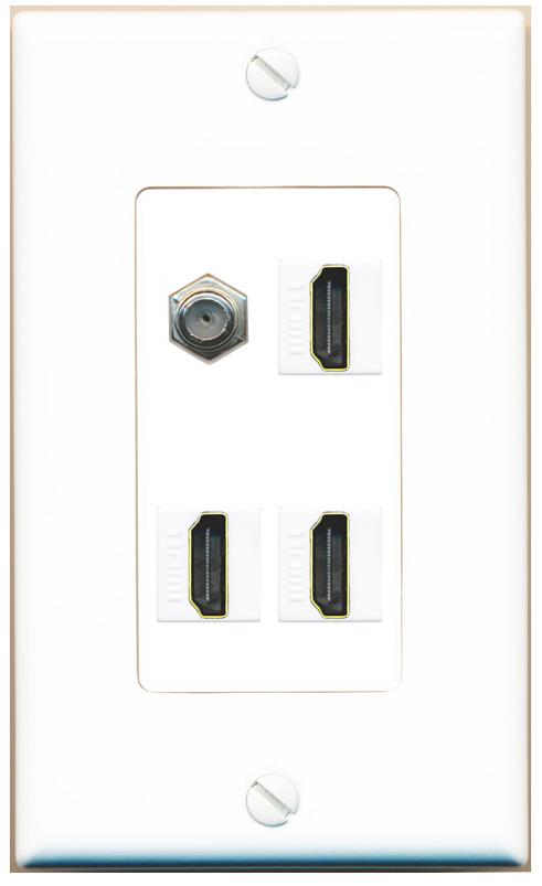 RiteAV COAX 3 HDMI Wall Plate [White]