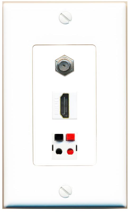 COAX HDMI SPEAKER Wall Plate [White]