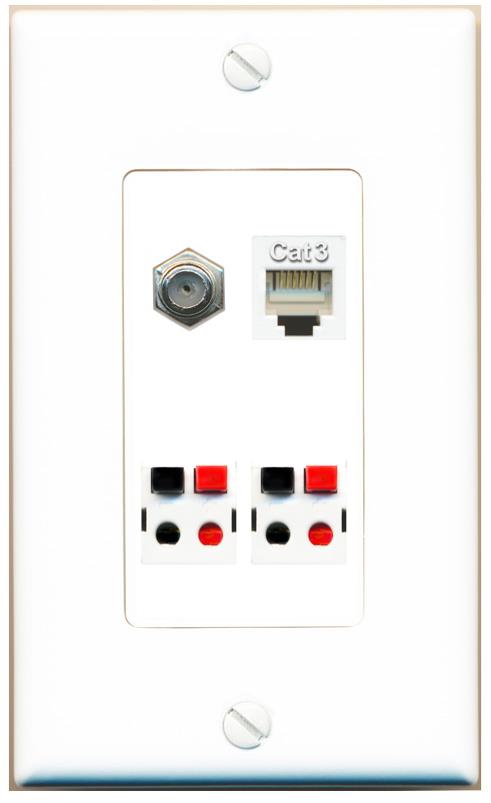 RiteAV COAX PHONE 2 SPEAKER Wall Plate [White]