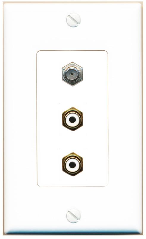 COAX 2 RCA-WHITE Wall Plate [White]
