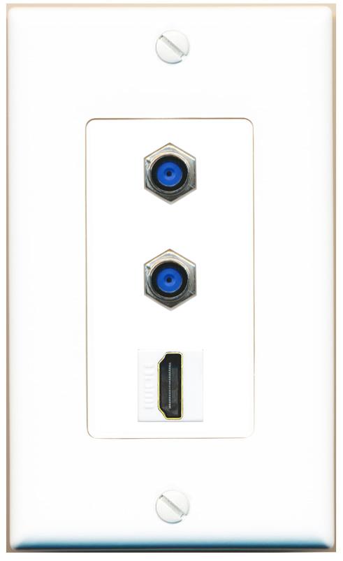 2 F81 HDMI Wall Plate [White]