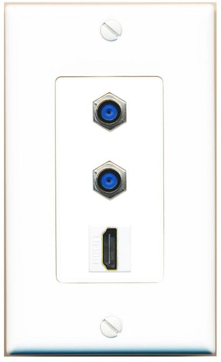 2 F81 HDMI Wall Plate [White]