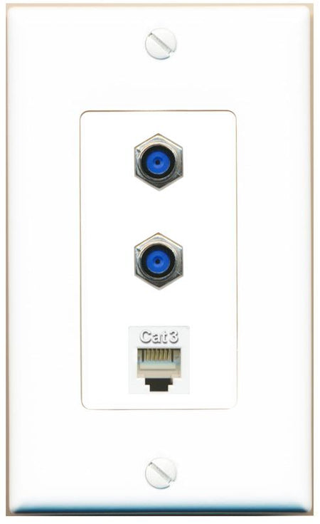 2 F81 PHONE Wall Plate [White]
