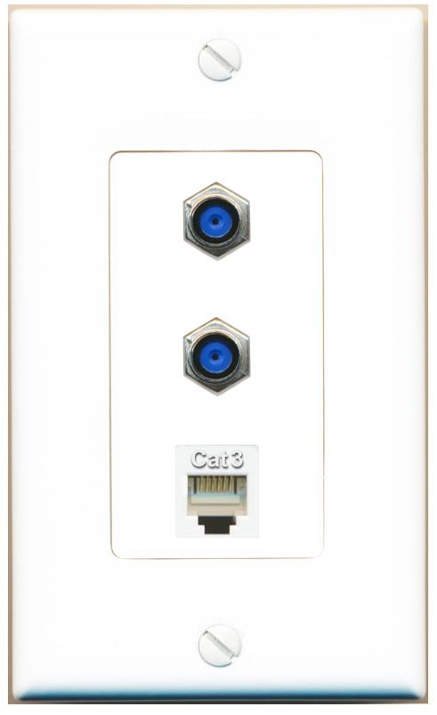 2 F81 PHONE Wall Plate [White]