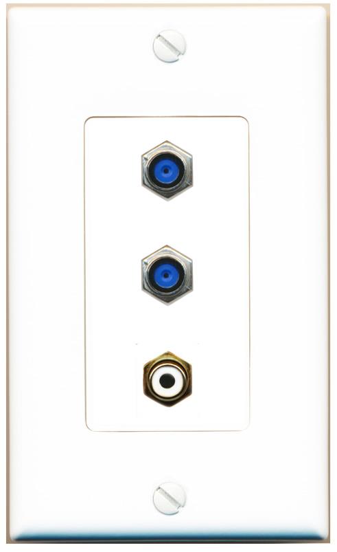 2 F81 RCA-WHITE Wall Plate [White]
