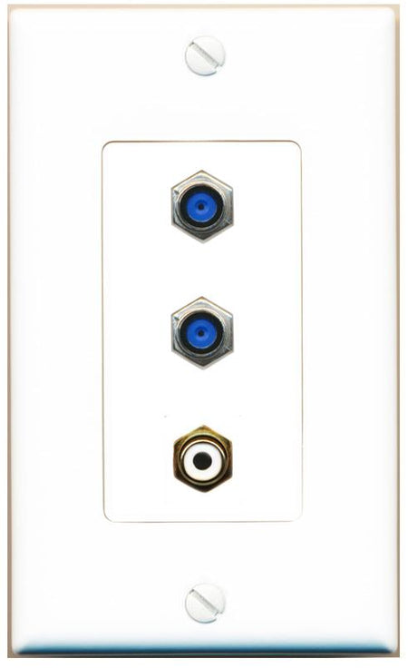 2 F81 RCA-WHITE Wall Plate [White]