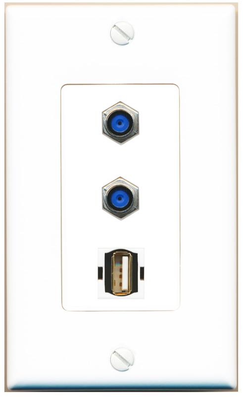 2 F81 USB2 Wall Plate [White]
