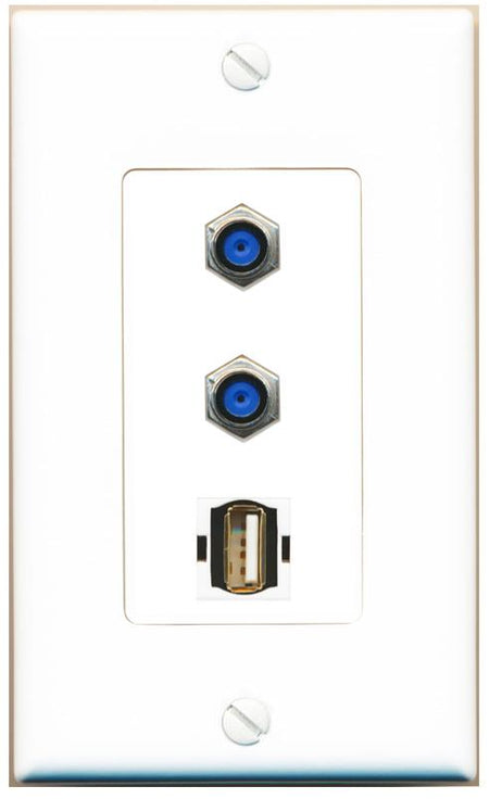 2 F81 USB2 Wall Plate [White]