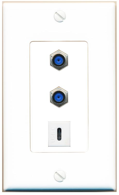 2 F81 USBC Wall Plate [White]