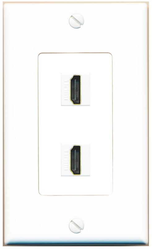 2 HDMI Wall Plate [White]