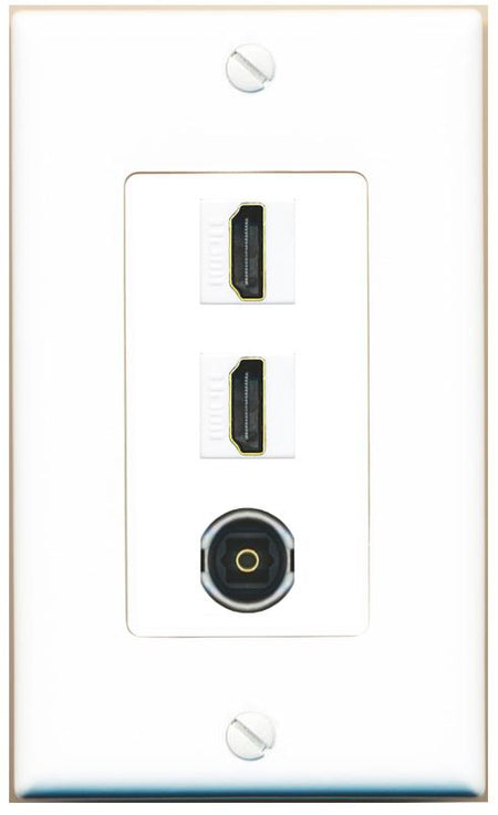 2 HDMI TOSLINK Wall Plate [White]