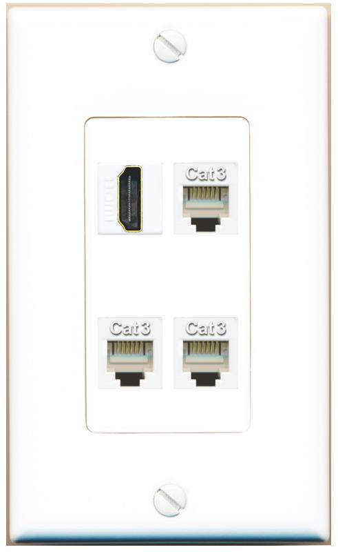 RiteAV HDMI 3 PHONE Wall Plate [White]