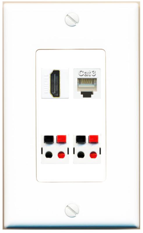 RiteAV HDMI PHONE 2 SPEAKER Wall Plate [White]