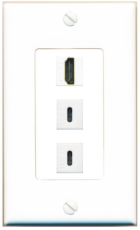 HDMI 2 USBC Wall Plate [White]