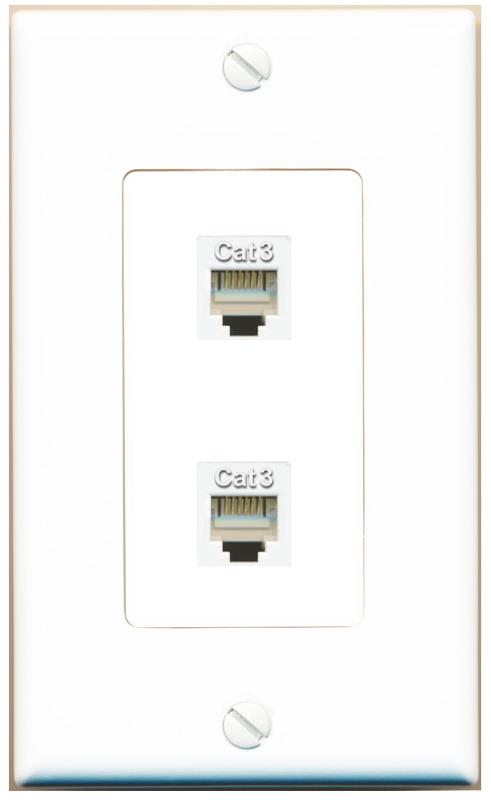 2 PHONE Wall Plate [White]